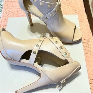 Marc Fisher Mahiya Studded Beige High Heels